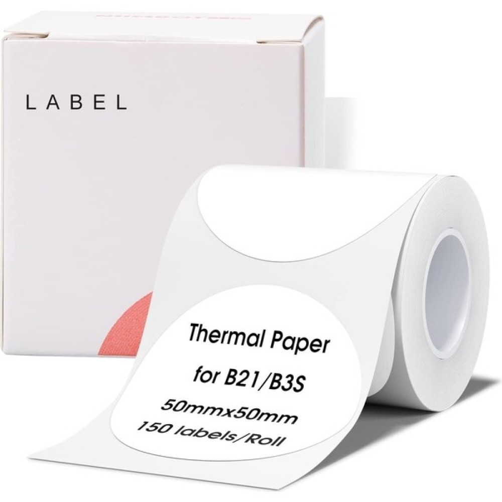 Niimbot 50 x 50 mm Yuvarlak Beyaz Etiket B21 B1 B3S Için 150 Adet Yırtılmaz Sudan ve Yağdan Etkilenmez - -- - 0 Etiket Makinesi Fiyatı