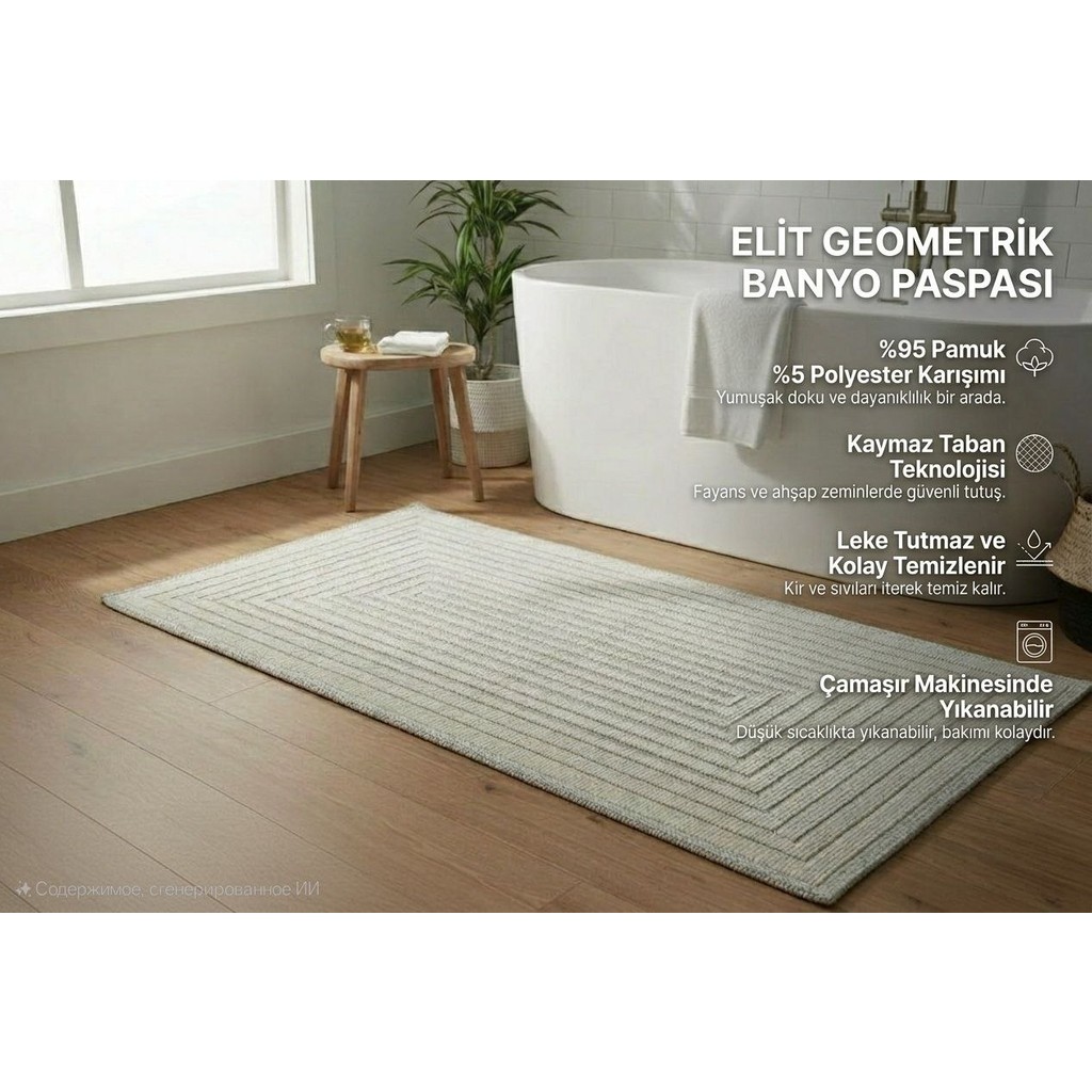 Nikar Home Pamuklu Kaymaz Taban Dikdörtgen Banyo Paspası – Yüksek Emici Pamuk Dokuma Halısı Banyo Mutfak Salon - Krem - 120 x 180 cm Araca Özel Paspaslar Fiyatı