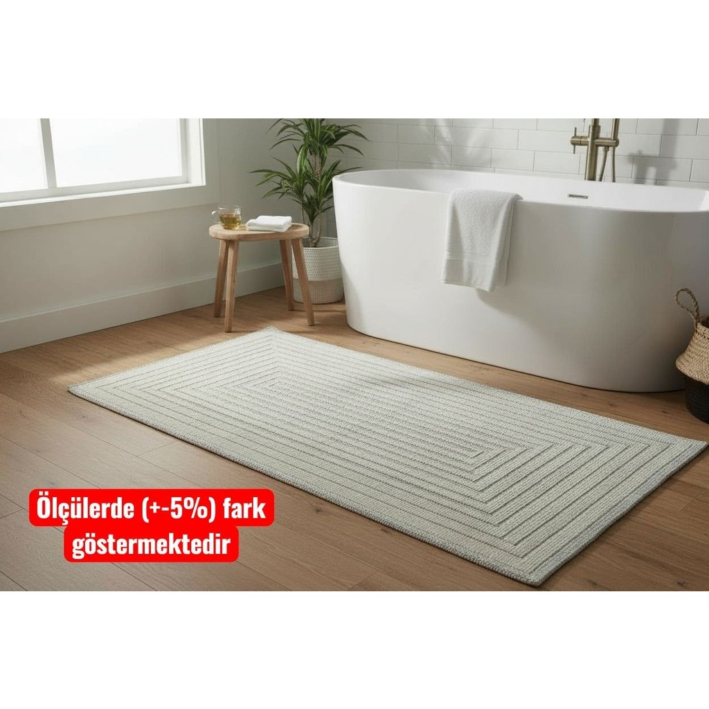 Nikar Home Pamuklu Kaymaz Taban Dikdörtgen Banyo Paspası – Yüksek Emici Pamuk Dokuma Halısı Banyo Mutfak Salon - Krem - 60 x 100 cm Araca Özel Paspaslar Fiyatı