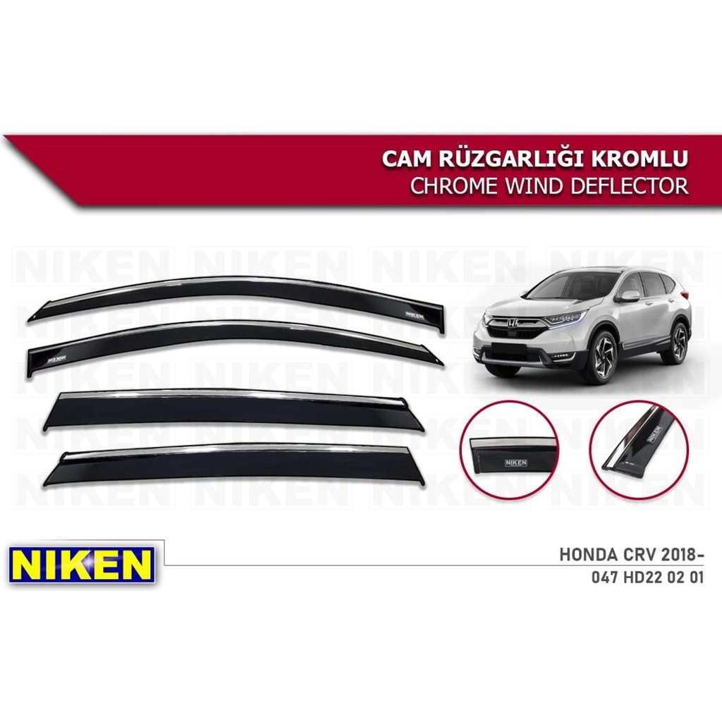 Niken Honda Crv Cr-V 2018 2019 2020 2021 2022 2023 Kromlu Cam Rüzgalığı Oto Rüzgarlıkları Fiyatı