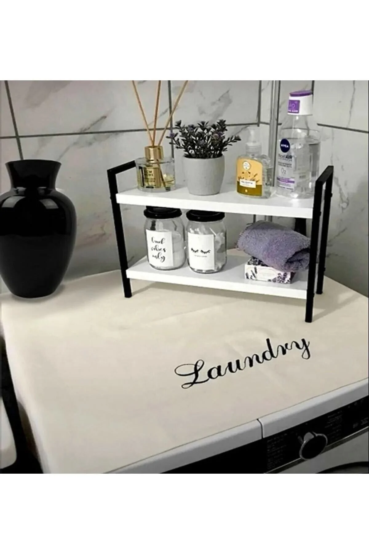 Niksarlı Çeyiz Krem Çamaşır Makines Örtüsü Laundry Baskılı" Banyo Aksesuarları Fiyatı