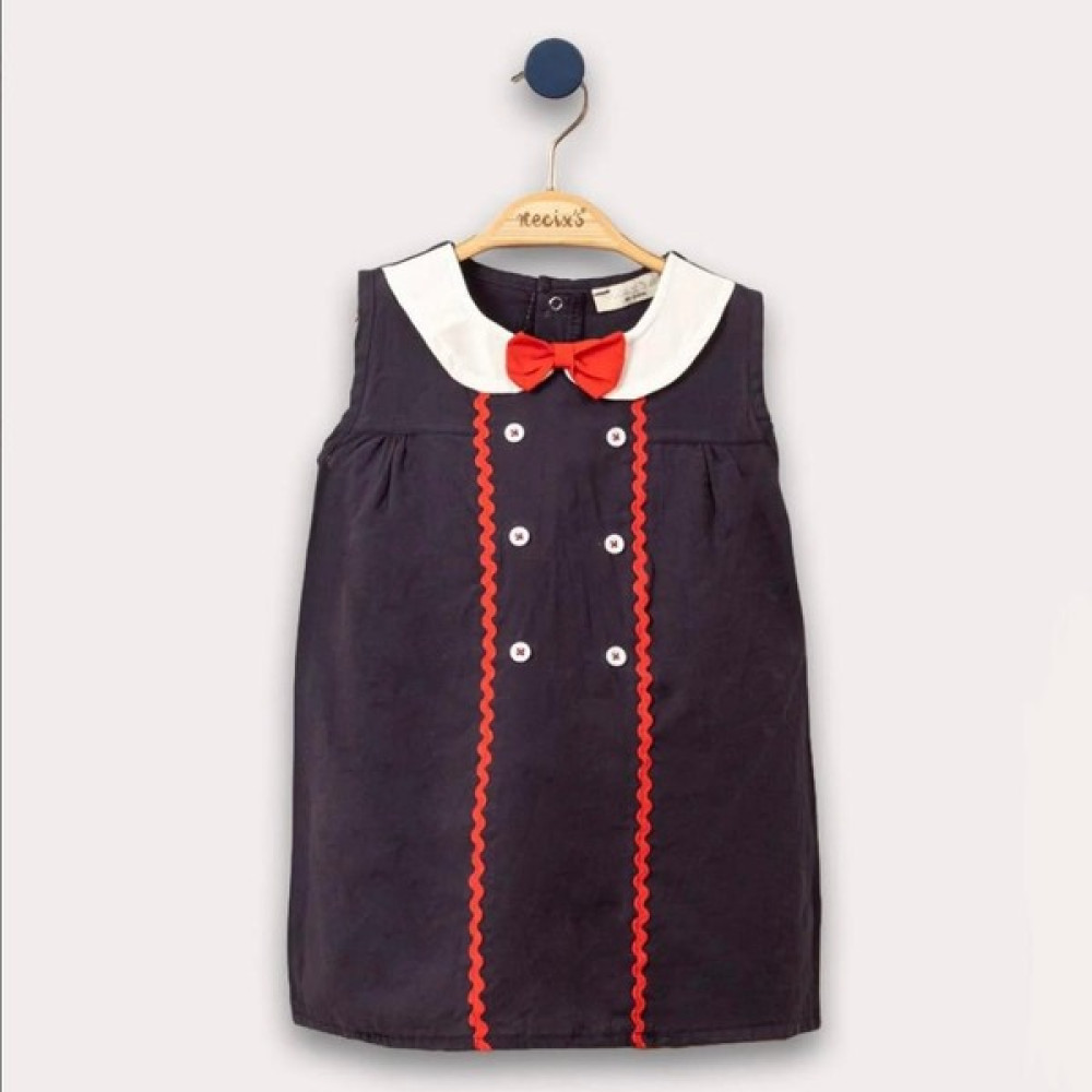 Niku Kids Düğmeli Marine Kız Bebek Elbise Bebek Elbisesi Fiyatı