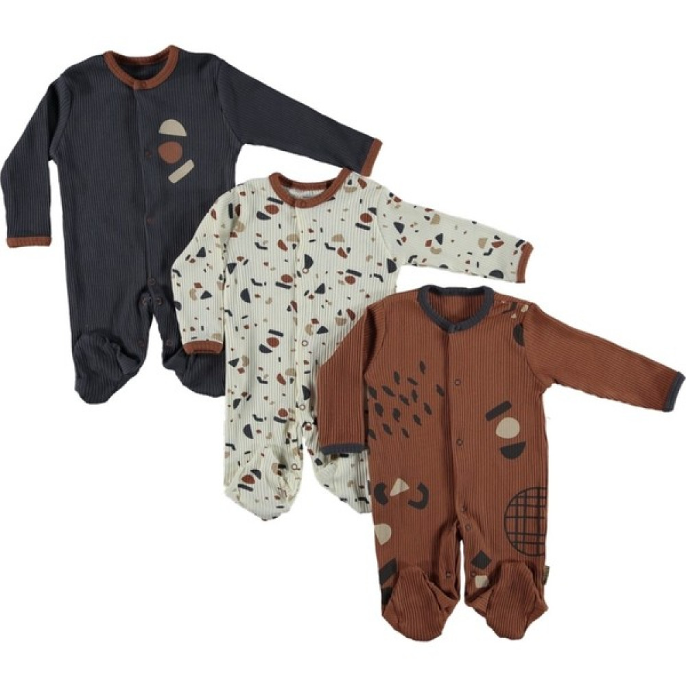 Niku Kids Erkek Bebek 3lü Tek Boy Çıçıtlı Tulum Bebek Tulumu Fiyatı