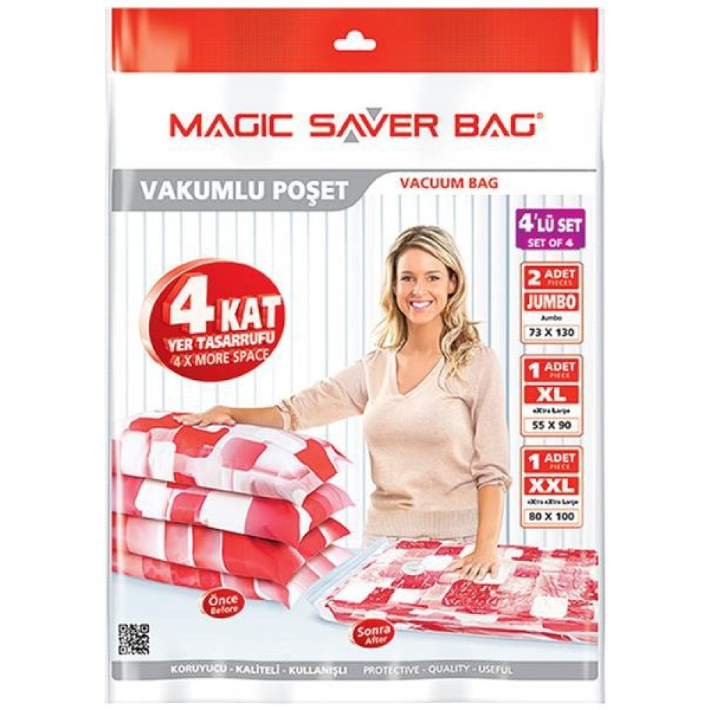 Nıl Collectıon Macıg Sılver Vakumlu Hurç 4 Lu (Xl/Xxl/2 Jumbo) Hurç Fiyatı