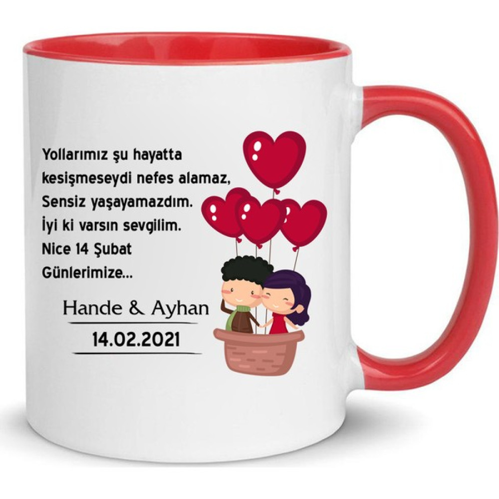 Nil Hediye 14 Şubat Sevgililer Günü Kupa Bardak Fincan / Bardak / Kahve Takımı Fiyatı