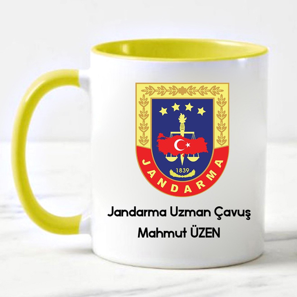 Nil Hediye Jandarma Uzman Çavuş Hediye Kupa Bardak - Sarı Fincan / Bardak / Kahve Takımı Fiyatı