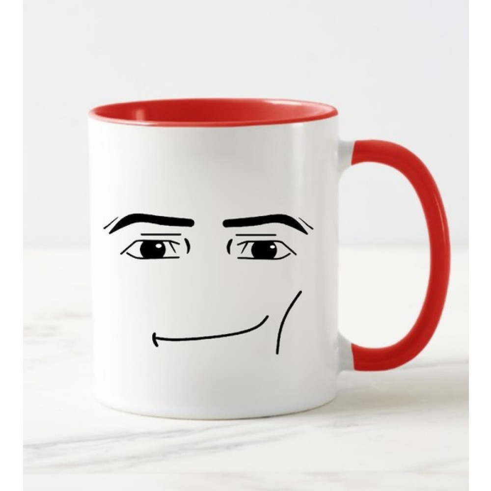 Nil Hediye Reblox Man Face Mug - Beyaz - Kırmızı Fincan / Bardak / Kahve Takımı Fiyatı