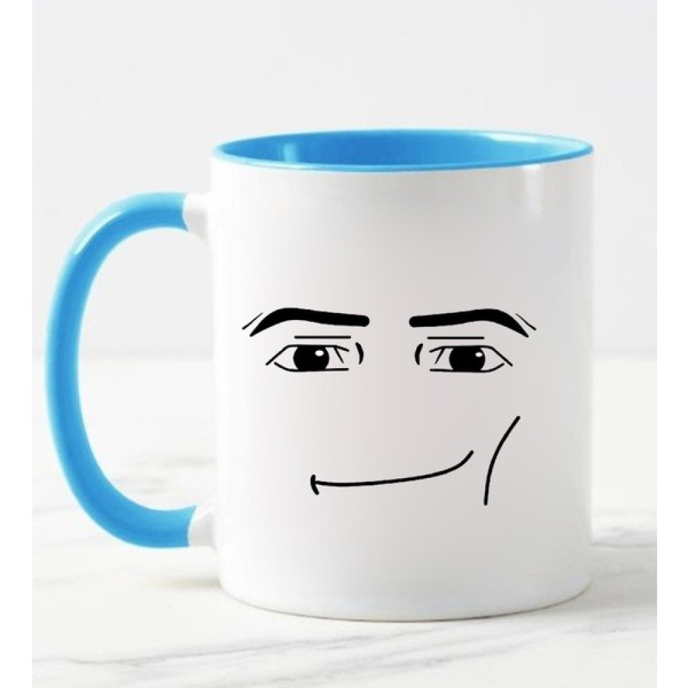 Nil Hediye Reblox Man Face Mug - Beyaz - Mavi Fincan / Bardak / Kahve Takımı Fiyatı