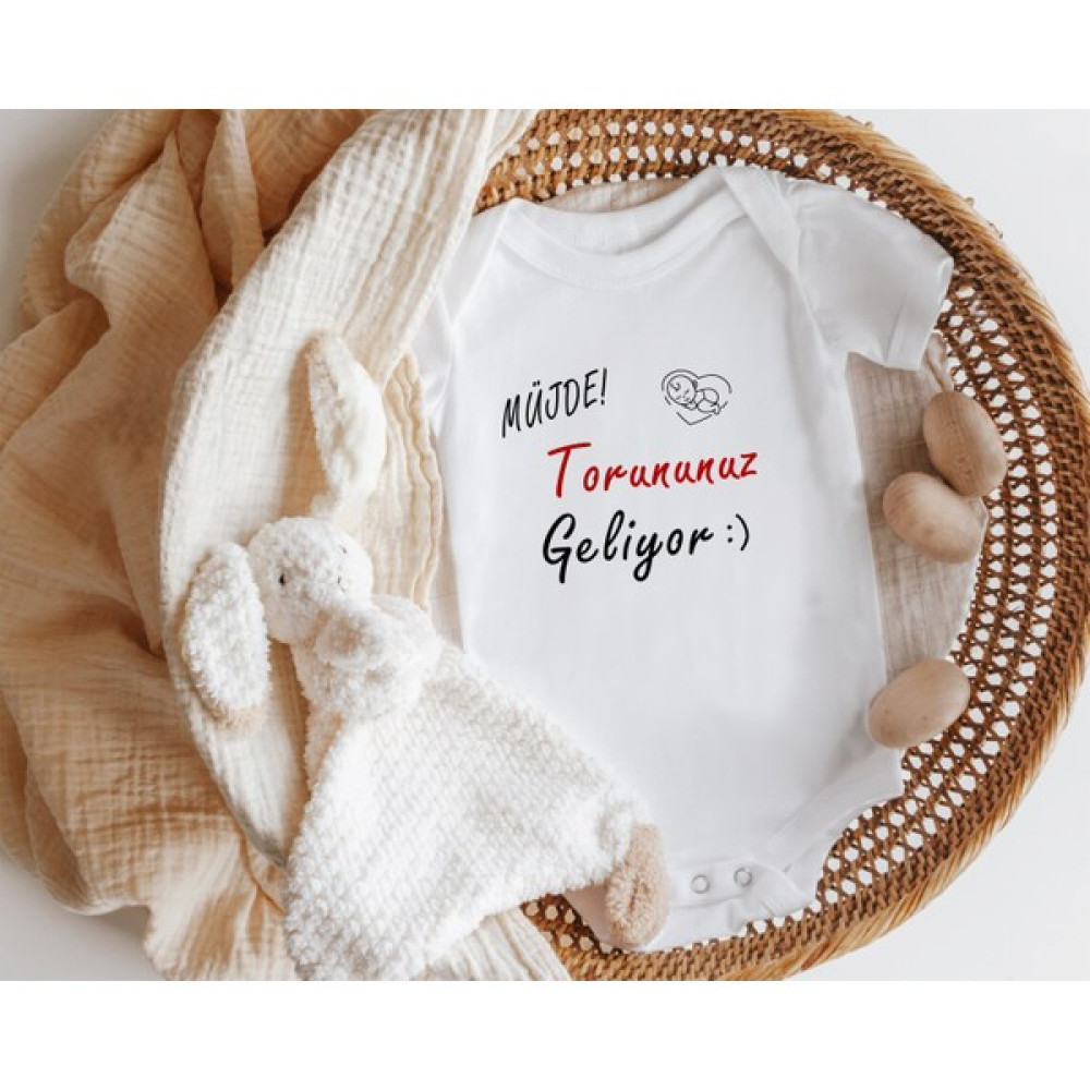 Niles Baby Shop Nilesbabyshop Müjde Torununuz Geliyor Yazılı Kısa Kollu Zıbın Bebek Zıbın Seti Fiyatı