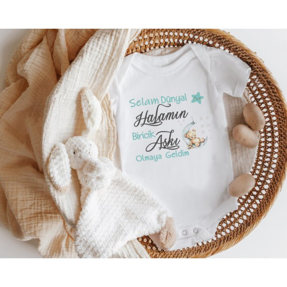 Niles Baby Shop Nilesbabyshop Selam Dünya Halamın Aşkı Olmaya Geldim (Ayıcıklı) Bebek Zıbın Seti Fiyatı