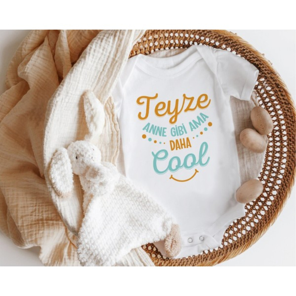 Nilesbabyshop Teyze Anne Gibi Ama Cool Yazılı Kısa Kol Zıbın Bebek Zıbın Seti Fiyatı