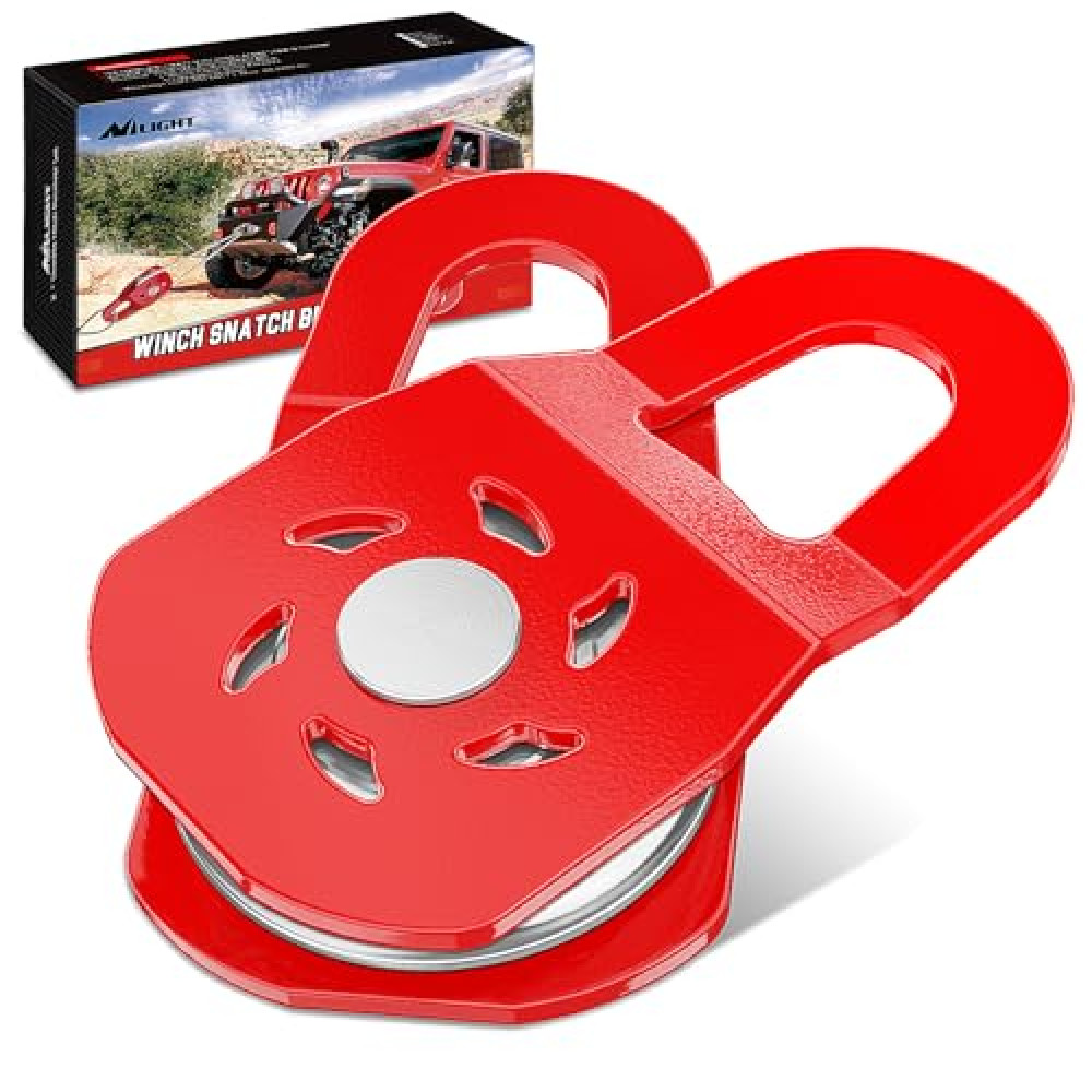 Nilight 10 Ton Winch Snatch Block Towing Pulley Blocks 22,000 LBS Capacity, Heavy Duty Off-Road Recovery Accessory for Synthetic Rope or Steel Cable, Universal Tackle Block for Truck, Tractor, ATV&UTV