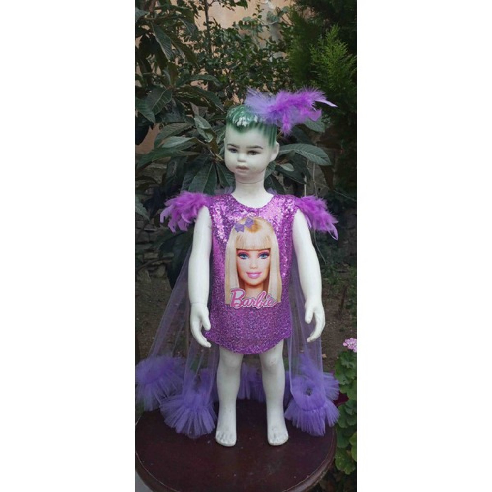 Niliya Çocuk Giyim Pelerinli Payet Barbie Elbise Elbise Fiyatı