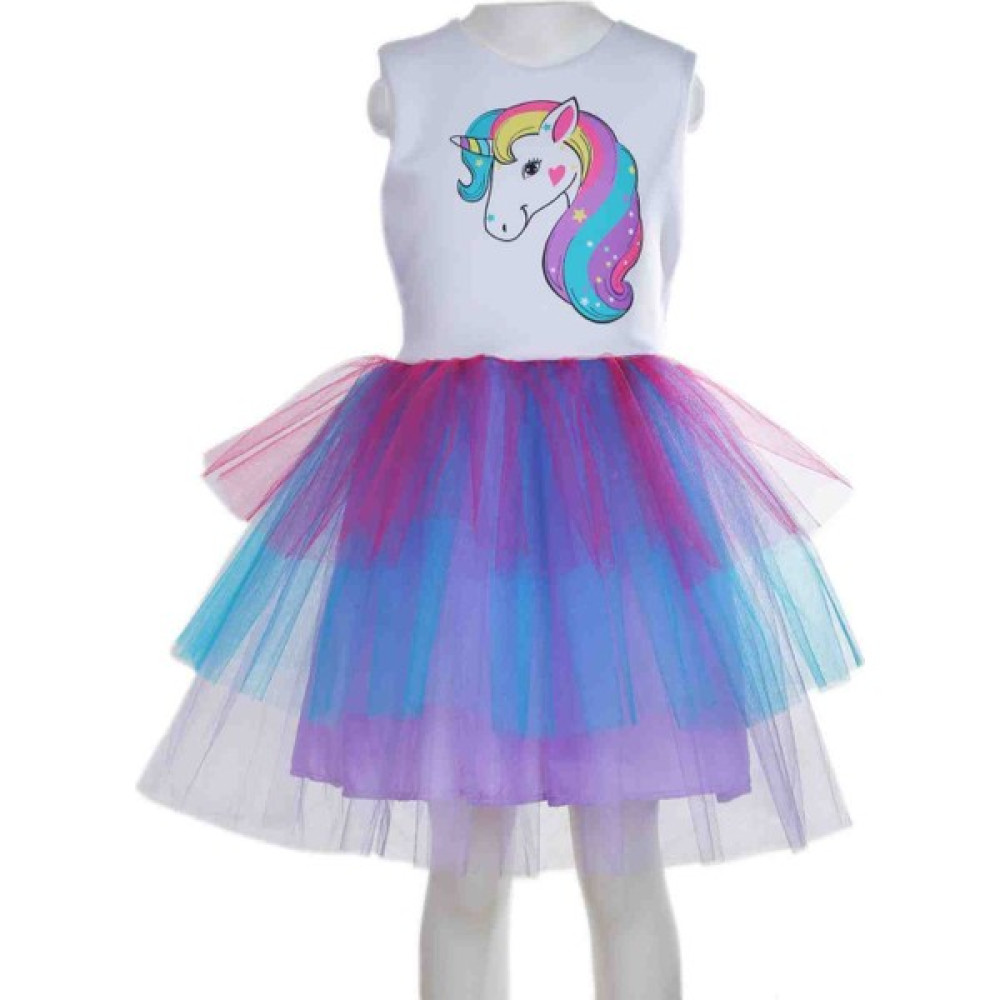 Niliya Çocuk Giyim Unicorn Baskılı Tütü Elbise Elbise Fiyatı