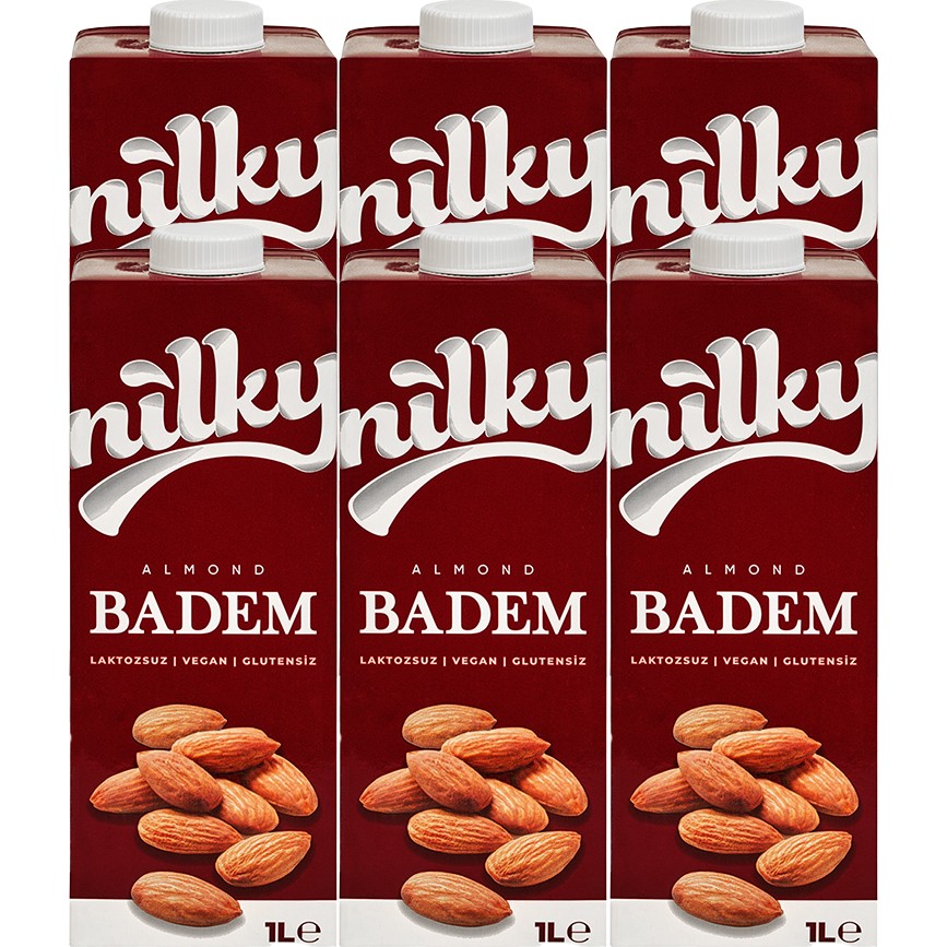 Nilky Badem Sütü Glütensiz Vegan Alternatif 6x1 lt Laktosuz ve Bitkisel İçerik Diğer Fiyatı