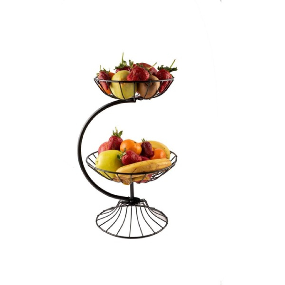 Nilşah C Model Modern 2 Katlı Metal Meyvelik - 1 - Siyah Saklama Kapları Fiyatı