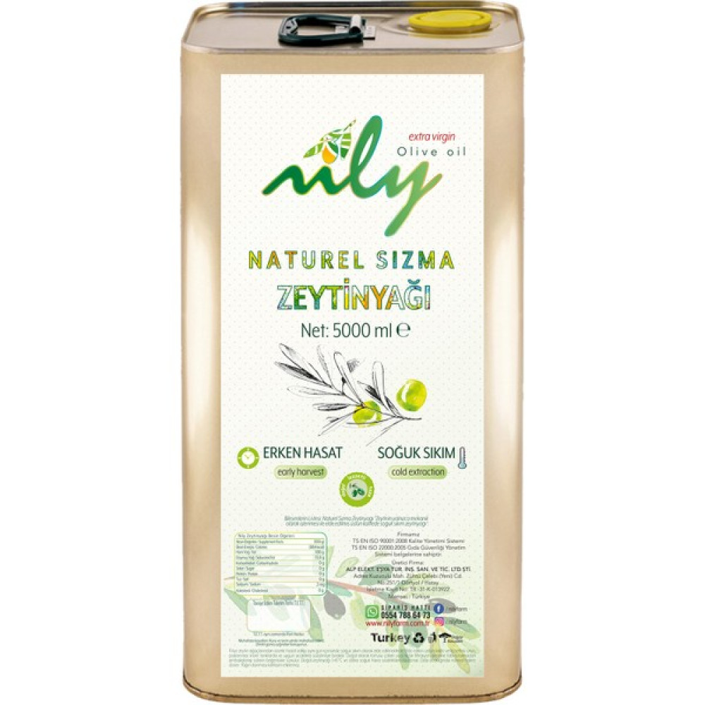 Nily Soğuk Sıkım Sızma Zeytinyağı (5L) - 5 lt Diğer Fiyatı