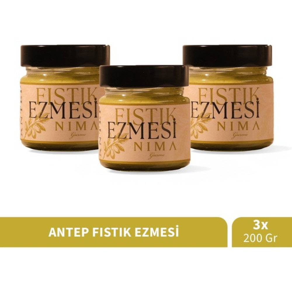 Nima Gurme Premium Antep Fıstık Ezmesi 3x200 gr - 600 gr Diğer Fiyatı