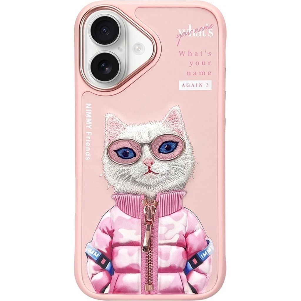 Nimmy iPhone 16 Uyumlu | 3D Nakış İşlemeli Gözlük ve Fermuar Detaylı Kedicik Silikon Kılıf 2.0 - Şeffaf Diğer Fiyatı