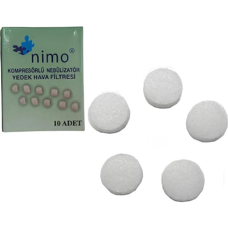 Nimo Nebulizatör Yedek Hava Filtresi 10LU Diğer Fiyatı