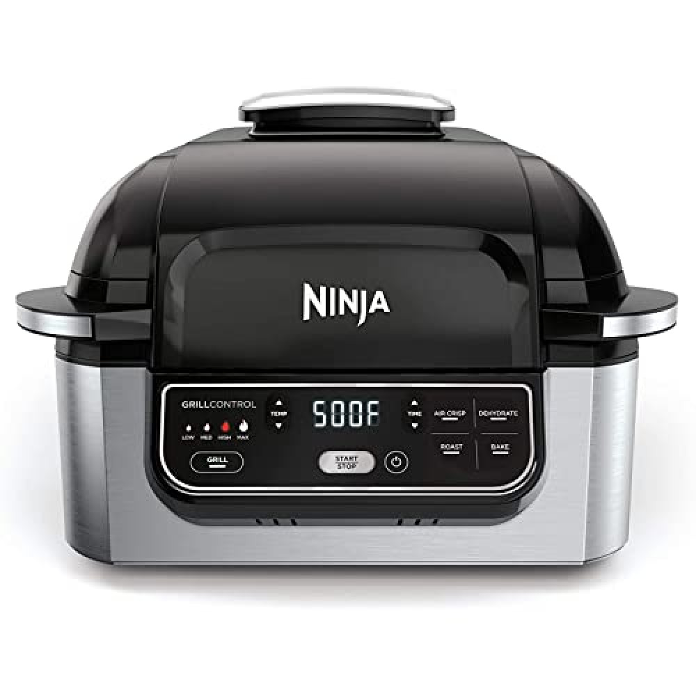 Ninja AG301 Foodi 5-in-1 Indoor Electric Grill with Air Fry, Roast, Bake & Dehydrate - Programmable, Black/Silver Grill and Barbecue Fiyatı