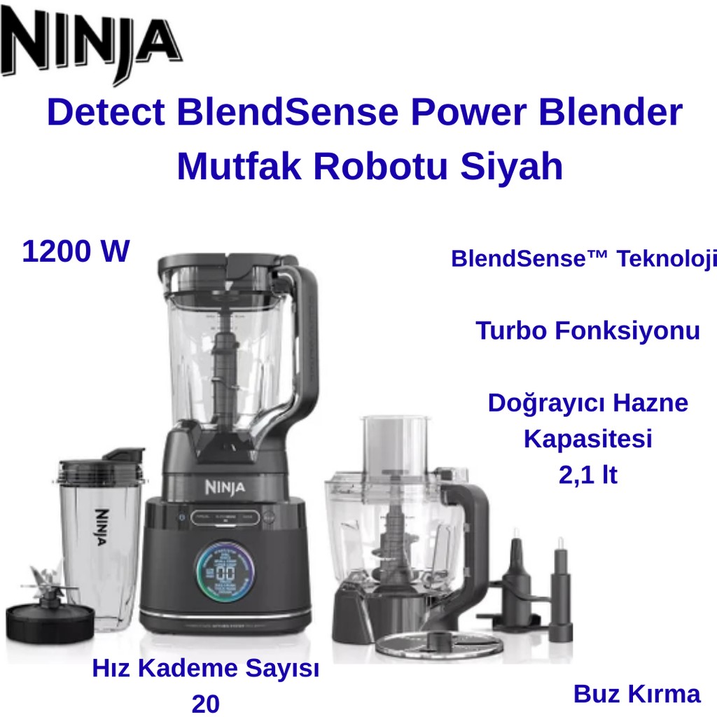 Ninja Nınja Detect Blendsense Power Blender Mutfak Robotu Siyah - Gri Blenderler Fiyatı
