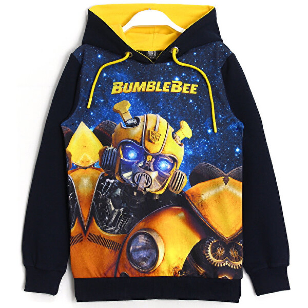Ninjago Bumblebee 3D Baskılı Erkek Çocuk Sweatshirt 5 - 10 Yaş Lacivert Erkek Çocuk Sweatshirt Fiyatı