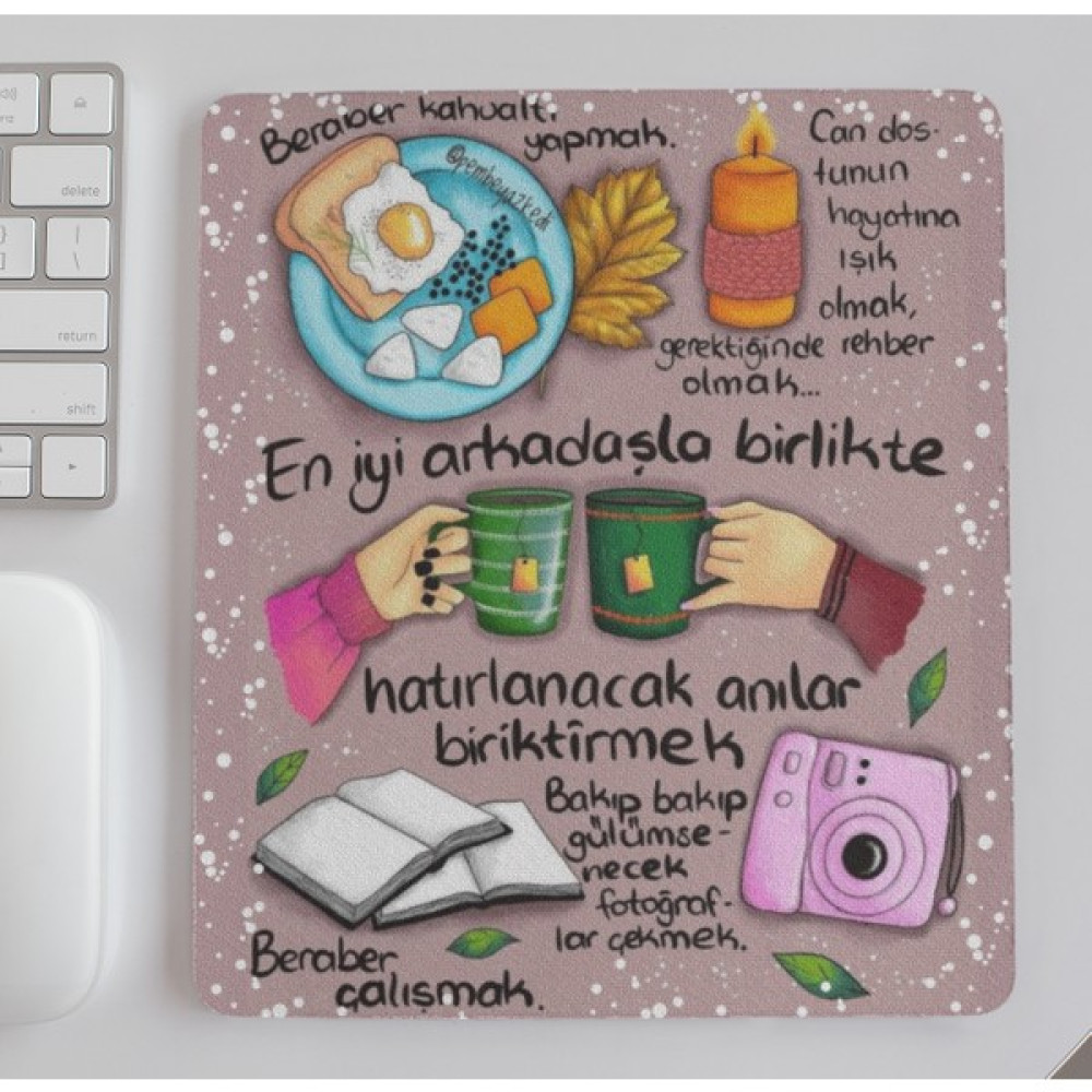 Nino Store En Iyi Arkadaşınla Yapılacaklar Motivasyon Hediyelik Baskılı Mouse Pad - Renkli Mouse Pad Fiyatı