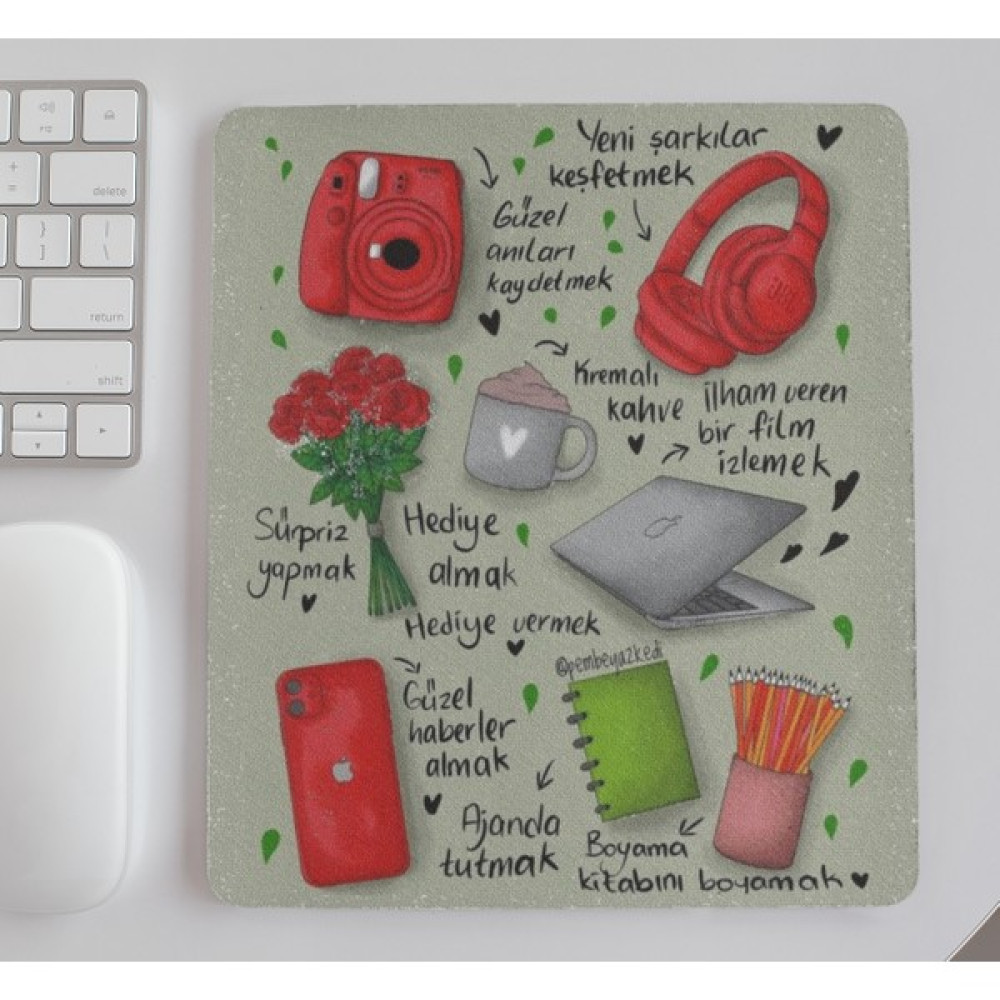 Nino Store Kendinle Yapılacaklar Motivasyon Listesi Hediyelik Baskılı Mouse Pad - Renkli Mouse Pad Fiyatı