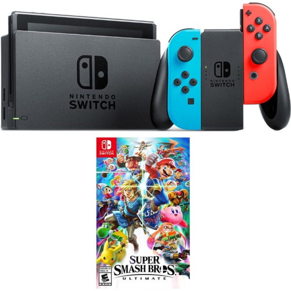 Nintendo Switch Renkli Mavi Kırmızı + Super Smash Bros Ultimate Oyun Nintendo Oyunu Fiyatı