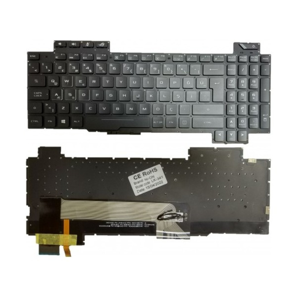 Nion Asus Rog 90NB0GL1-R31TU0 Notebook Klavyesi Siyah Aydınlatmalı Tr Laptop Yedek Parçaları Fiyatı
