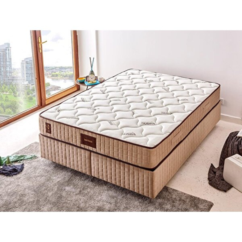 Niron Bamboo Yatak 80x180 Tek Kişilik Doğal Bambu Kumaş TamOrtopedik Orta Sert Yaylı Yatak - 80 x 180 cm Yatak Fiyatı