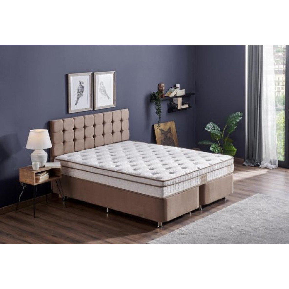 Niron Helen 90X190 Cm Tek Kisilik Yatak Baza Baslik Seti Aloe Vera Yatak, Kumas Baza, Baslik Takimi Yatak Odası Takımı / Seti Fiyatı