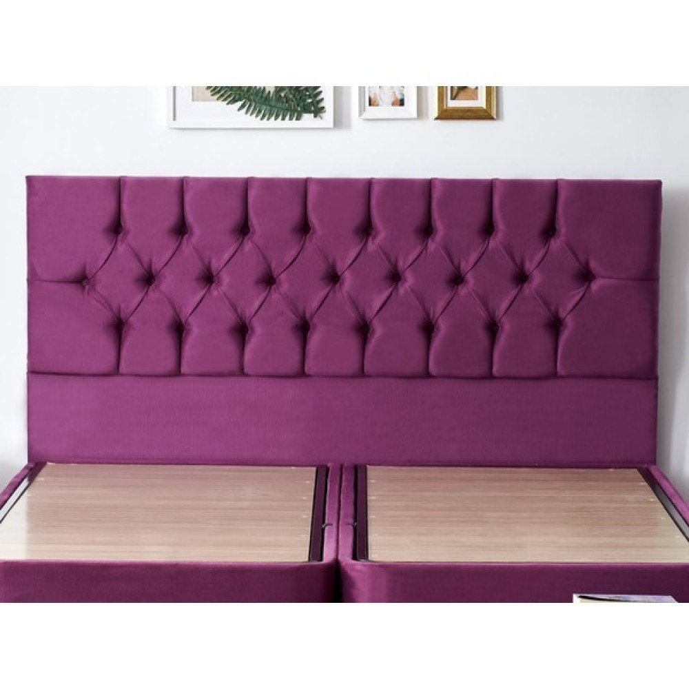 Niron Purple Başlık Çift Kişilik Yatak Başlığı - 150 cm Mor Kumaş Başlık - Baza ve Karyola Başlığı Yatak Başlığı Fiyatı