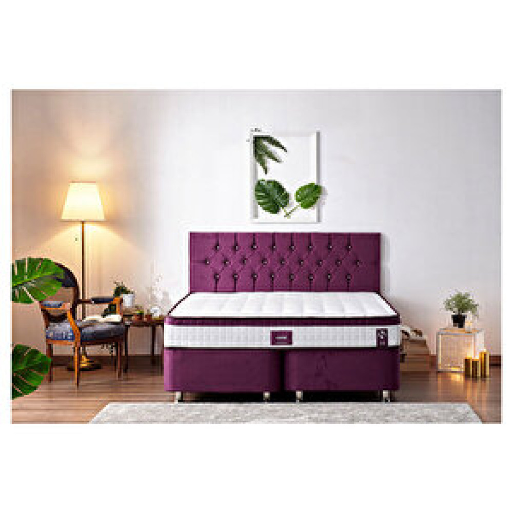 Niron Violet Çift Kişilik Gizli Pedli Yatak Full Ortopedik Yaylı Yatak 180x200 cm Yatak Fiyatı