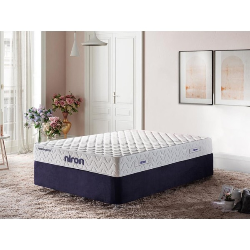 Niron Yatak Niron Firm Pocket Tek Kişilik Full Ortopedik Paket Yaylı Orta Sert Yatak 90X190 cm - 90 x 190 cm Yatak Fiyatı
