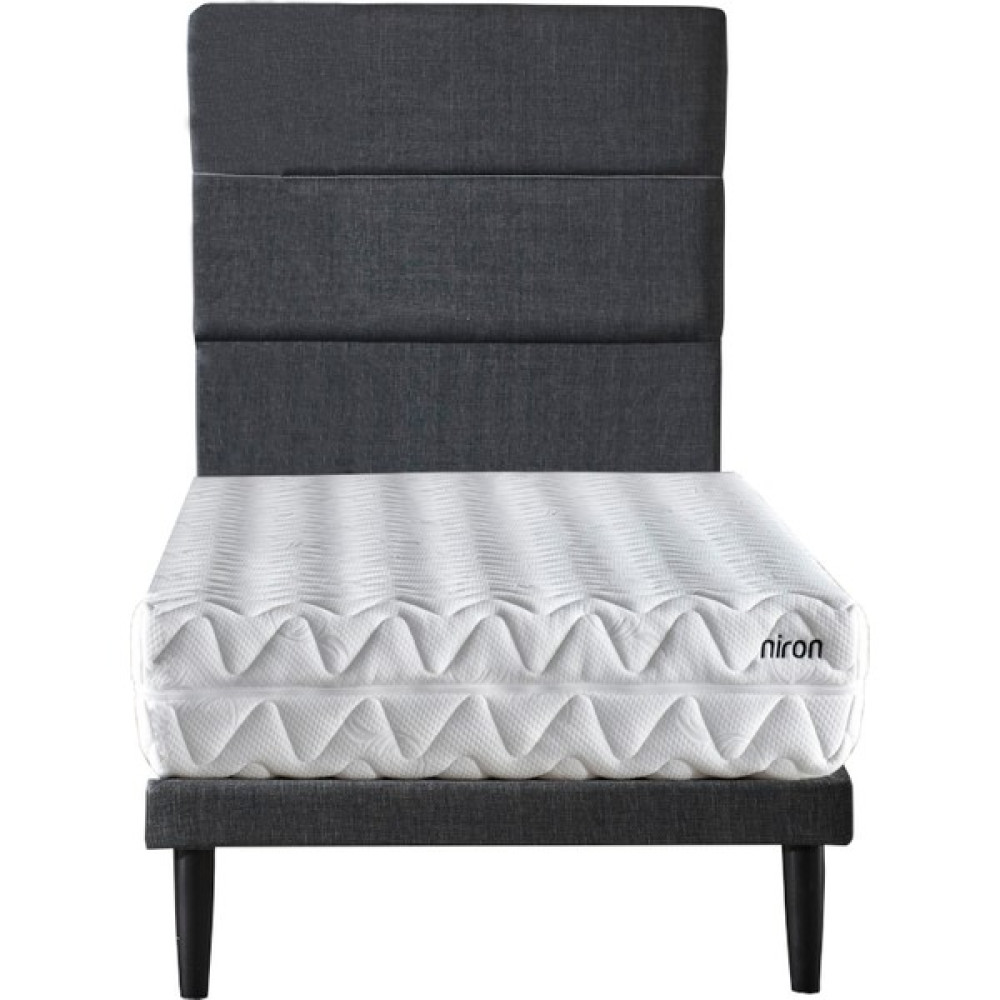 Niron Yatak Niron Slim Pocket 90X200 cm Tek Kişilik Yatak Baza Başlık Takımı - Baza, Başlık ve Yatak Seti - Antrasit - 90 x 200 cm Baza Fiyatı