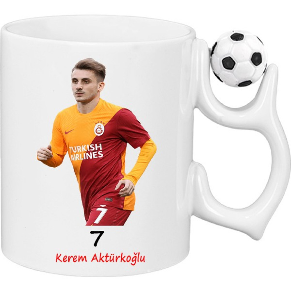 Nirvana Futbol Toplu Beyaz Kupa Bardak -Kerem Aktürkoğlu Fincan / Bardak / Kahve Takımı Fiyatı