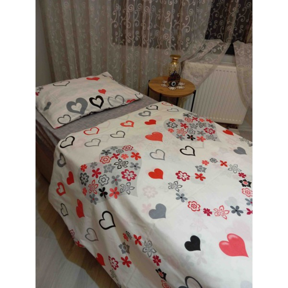 Nirvana Home - Tek Kişilik Kız çocuk Nevresim Takımı - 100 x 200 cm - Kırmızı - Beyaz Nevresim Takımı Fiyatı