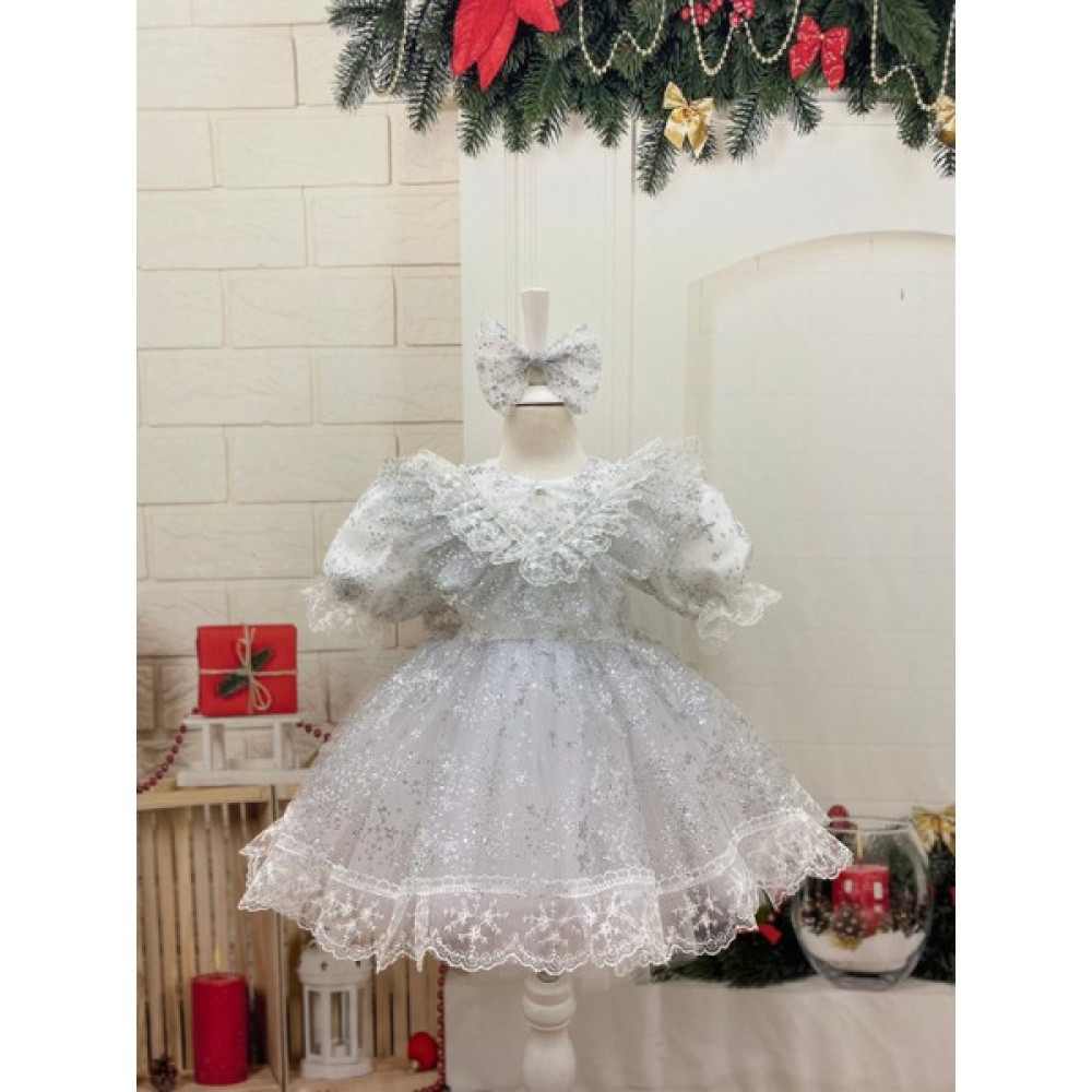 Nisa Kids Beyaz Frozen Dantelli Kız Çocuk Elbisesi Kız Çocuk Elbise Fiyatı
