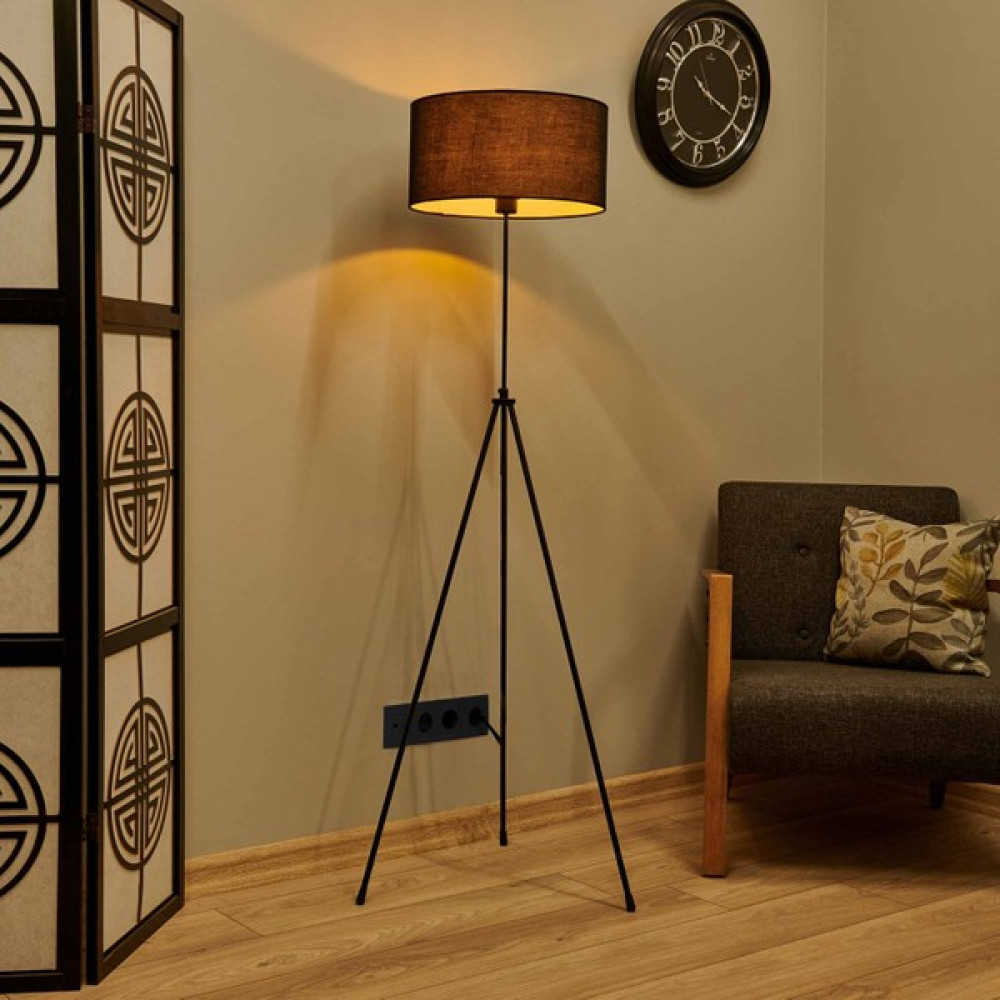 Nisa Luce Piramit Metal Lambader – Siyah Ayak / Siyah Başlık Lambader Fiyatı