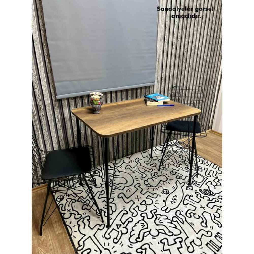 Nisa Siyah Metal Ayaklı 60X90 Barok Mutfak-Balkon-Çalışma Masası Çalışma Masası Fiyatı