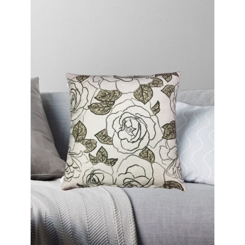 Nisa Tekstil Taytüyü Çiçekli Yastık Kırlent Kılıfı - 45 x 45 cm - Krem Kırlent / Mobilya Yastığı Fiyatı