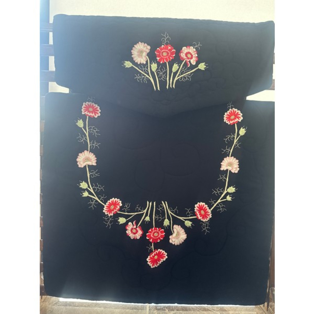 Nisa46 Maraş Işi Nakışlı Siyah Seccade Seti - 100 x 150 cm Seccade Fiyatı