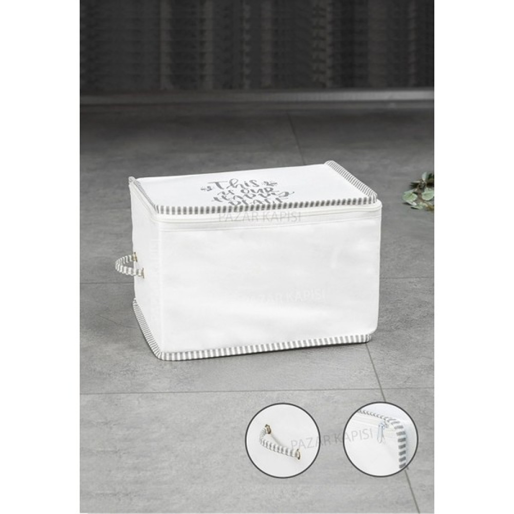 Nisahometeks 1 Adet Baskılı Ipli Kazak Hurcu 30*22*20CM - Beyaz Hurç Fiyatı