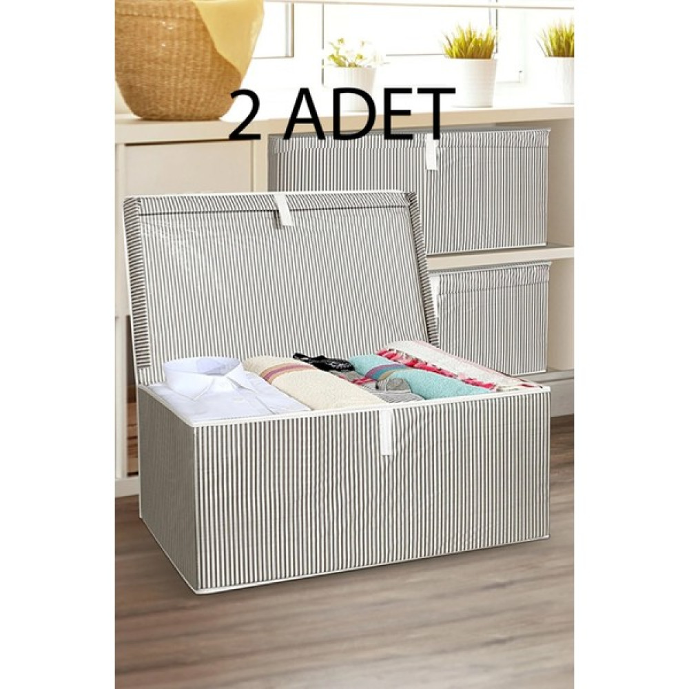 Nisahometeks 2 Adet Maxi Kutu Hurç 50 x 40 x 30 cm - Gri Hurç Fiyatı