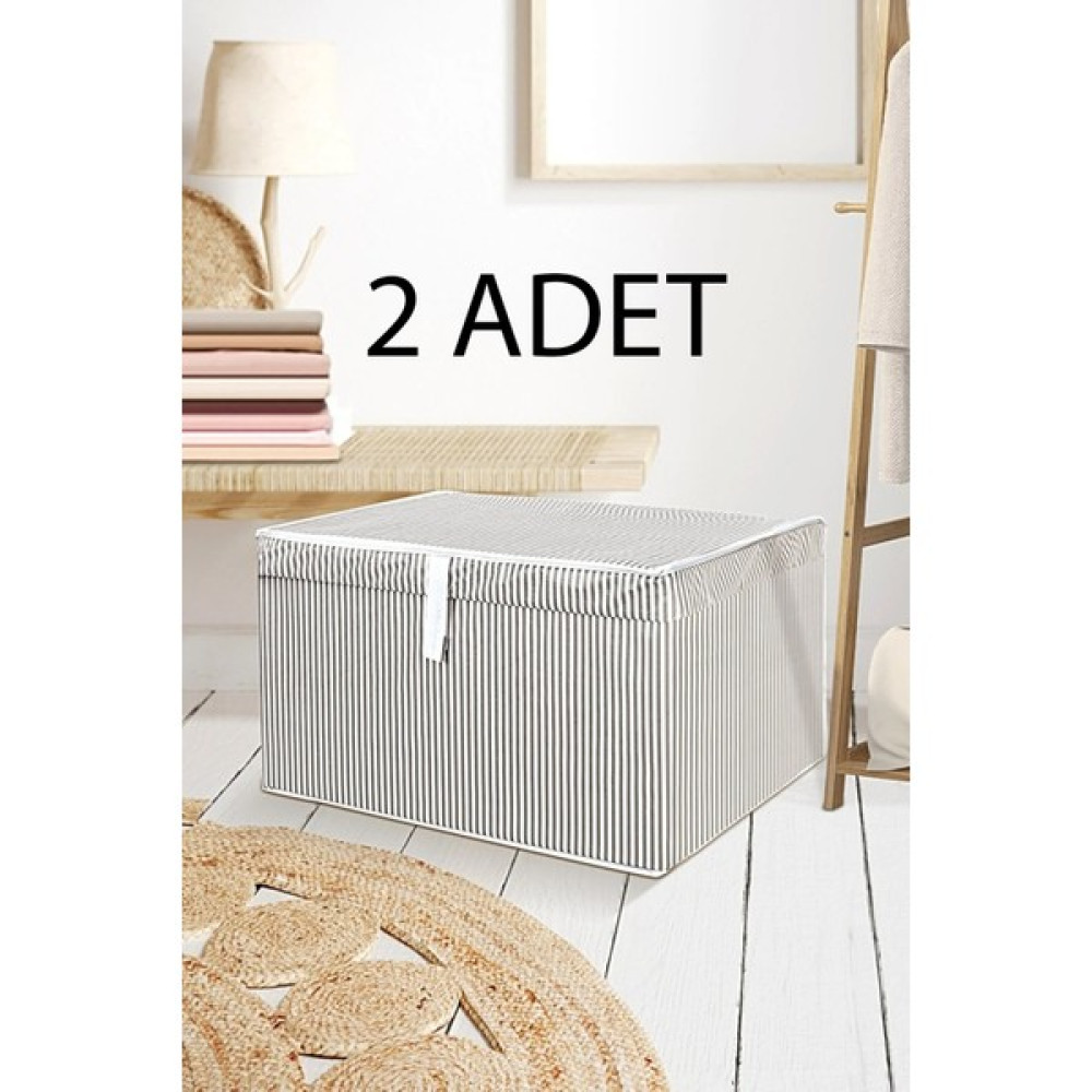 Nisahometeks 2 Adet Mini Kutu Hurç 40 x 30 x 26 cm - Gri - Tek Ebat Hurç Fiyatı