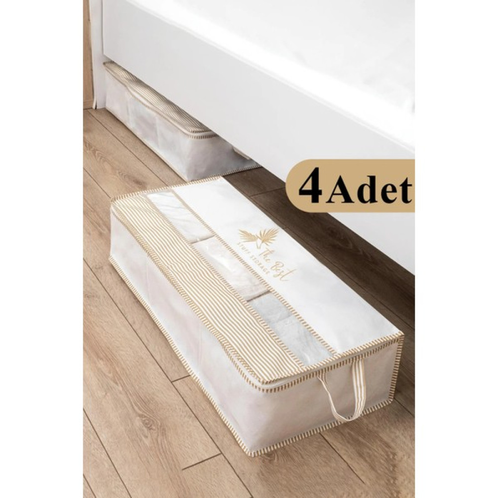 Nisahometeks 4 Adet Pencereli Baza Hurç Baza Altı Düzenleyici Hurç 70*32*20 cm - Beyaz - 70 x 32 Hurç Fiyatı