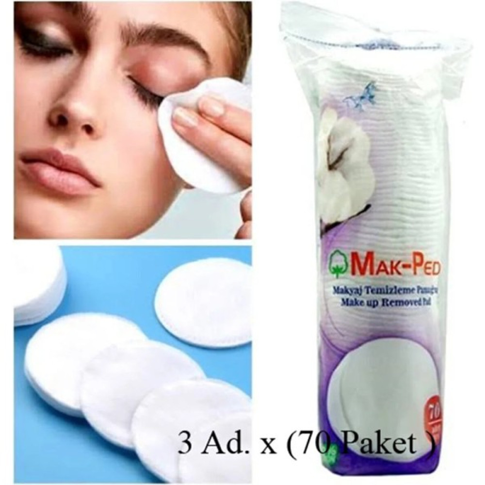 Nisahometeks Organik Makyaj Temizleme Pedi / Makyaj Temzileme Pamuğu 3 Ad. (70 Paket) - standart Makyaj Temizleyicileri Fiyatı