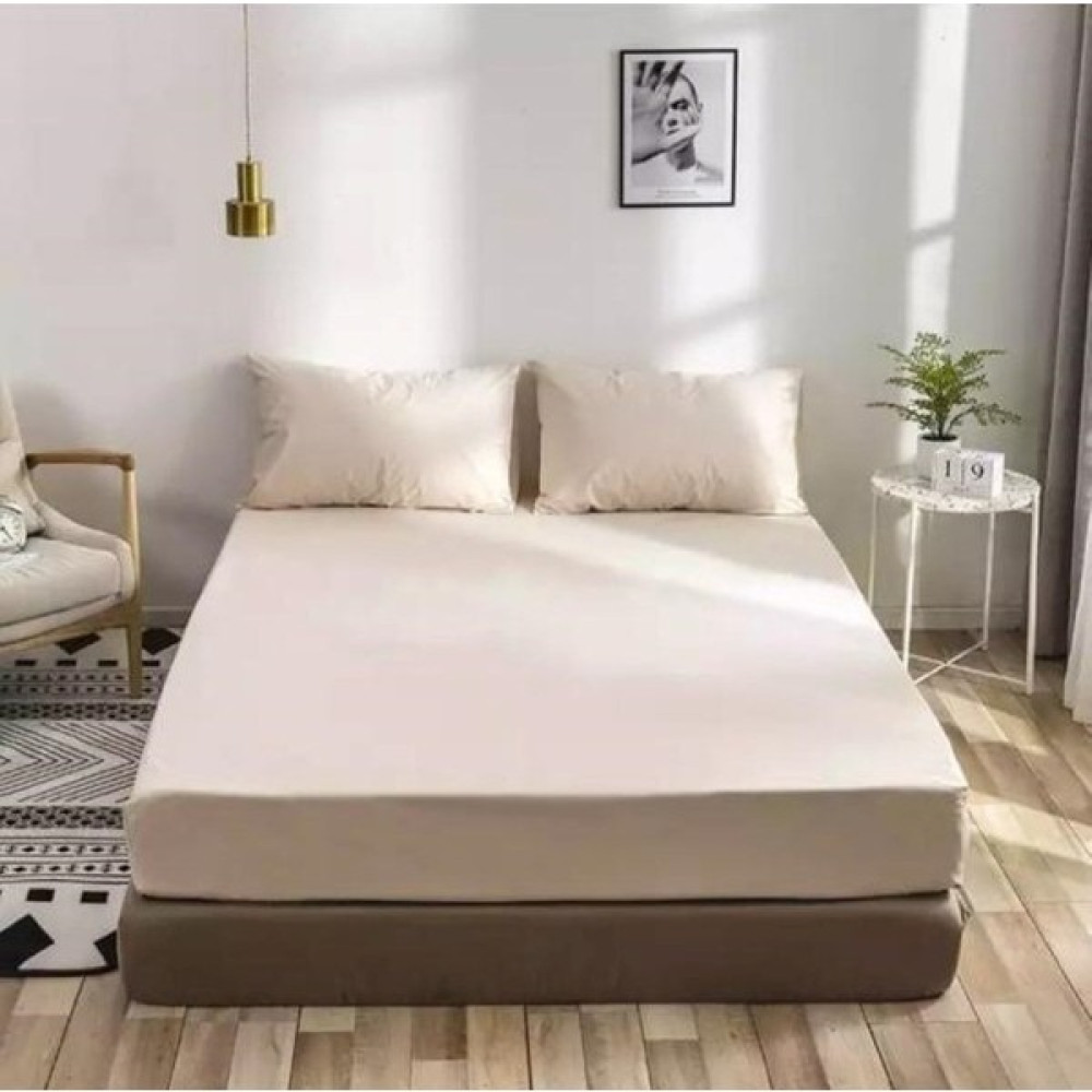 Nisahometeks Pamuklu Penye Tek/çift Kişilik Lastikli Çarşaf (Yastık Kılıfları Dahil Değildir.) - 100x200 - Krem Çarşaf Fiyatı